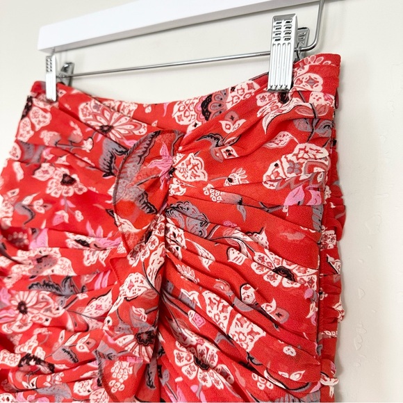 Cinq a Sept Kathleen Ruched Georgette Midi Skirt Venetian - Picture 5 of 12